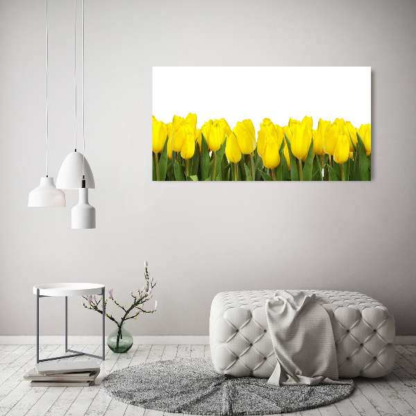 Cuadro canvas con impresión uv duradera horizontal tulipanes amarillos