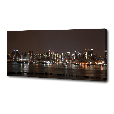 Cuadro canvas con impresión uv duradera horizontal Nueva York de noche