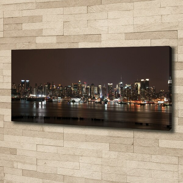 Cuadro canvas con impresión uv duradera horizontal Nueva York de noche