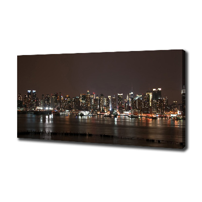 Cuadro canvas con impresión uv duradera horizontal Nueva York de noche