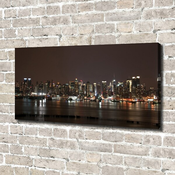 Cuadro canvas con impresión uv duradera horizontal Nueva York de noche