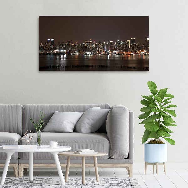 Cuadro canvas con impresión uv duradera horizontal Nueva York de noche