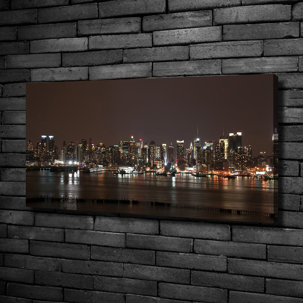 Cuadro canvas con impresión uv duradera horizontal Nueva York de noche