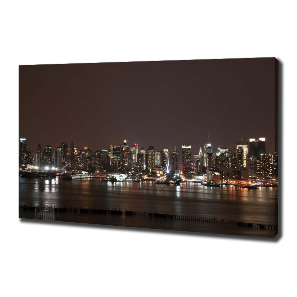 Cuadro canvas con impresión uv duradera horizontal Nueva York de noche