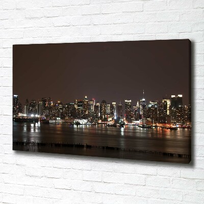 Cuadro canvas con impresión uv duradera horizontal Nueva York de noche