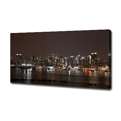 Cuadro canvas con impresión uv duradera horizontal Nueva York de noche