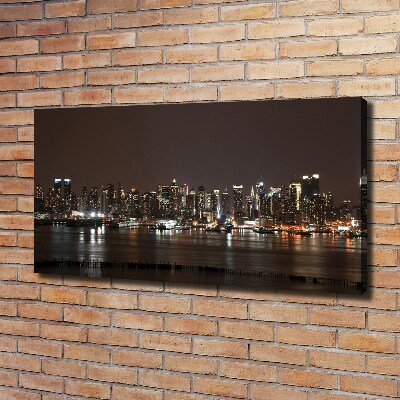Cuadro canvas con impresión uv duradera horizontal Nueva York de noche