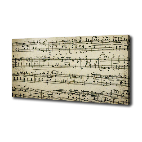 Fotocuadro en lienzo de alta calidad horizontal Notas sobre un pentagrama