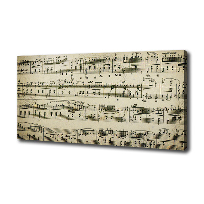 Fotocuadro en lienzo de alta calidad horizontal Notas sobre un pentagrama