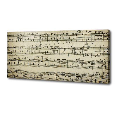 Fotocuadro en lienzo de alta calidad horizontal Notas sobre un pentagrama