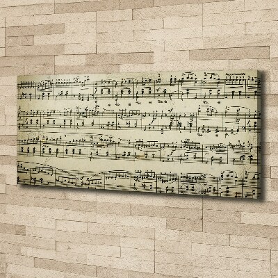 Fotocuadro en lienzo de alta calidad horizontal Notas sobre un pentagrama