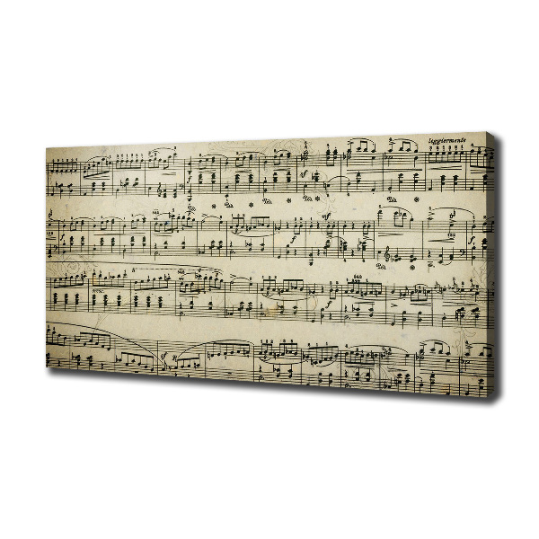 Fotocuadro en lienzo de alta calidad horizontal Notas sobre un pentagrama