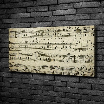 Fotocuadro en lienzo de alta calidad horizontal Notas sobre un pentagrama