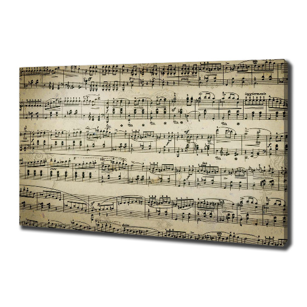 Fotocuadro en lienzo de alta calidad horizontal Notas sobre un pentagrama