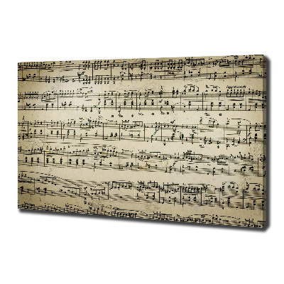 Fotocuadro en lienzo de alta calidad horizontal Notas sobre un pentagrama