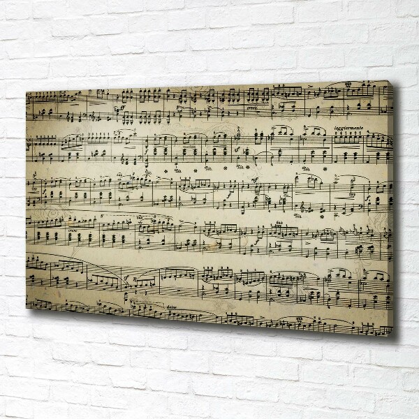 Fotocuadro en lienzo de alta calidad horizontal Notas sobre un pentagrama