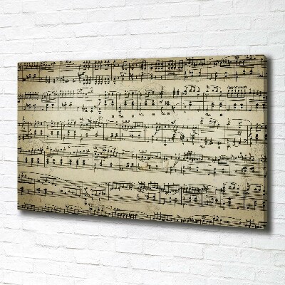 Fotocuadro en lienzo de alta calidad horizontal Notas sobre un pentagrama