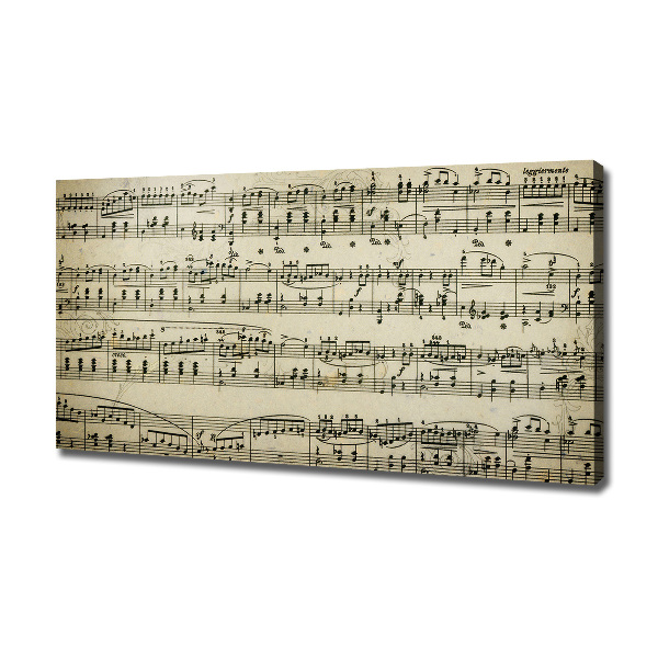 Fotocuadro en lienzo de alta calidad horizontal Notas sobre un pentagrama