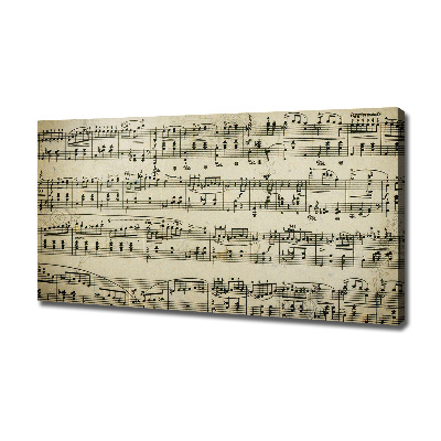Fotocuadro en lienzo de alta calidad horizontal Notas sobre un pentagrama