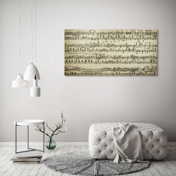 Fotocuadro en lienzo de alta calidad horizontal Notas sobre un pentagrama