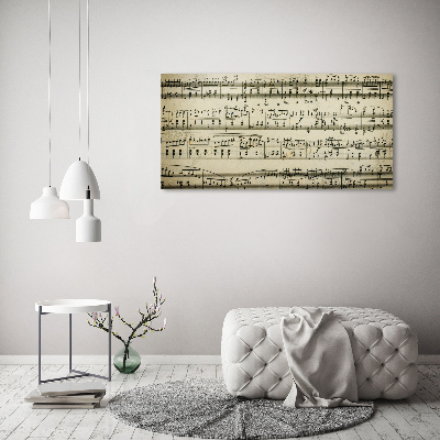 Fotocuadro en lienzo de alta calidad horizontal Notas sobre un pentagrama