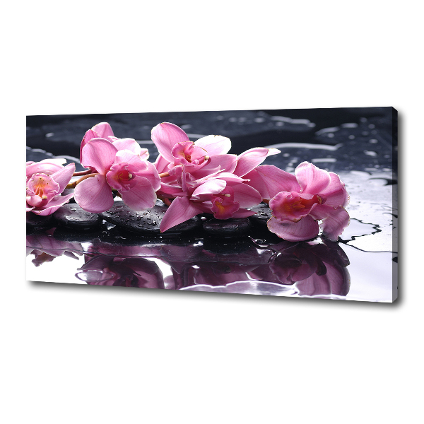 Fotocuadro en lienzo de alta calidad horizontal Orquídea rosa