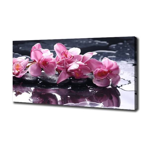 Fotocuadro en lienzo de alta calidad horizontal Orquídea rosa