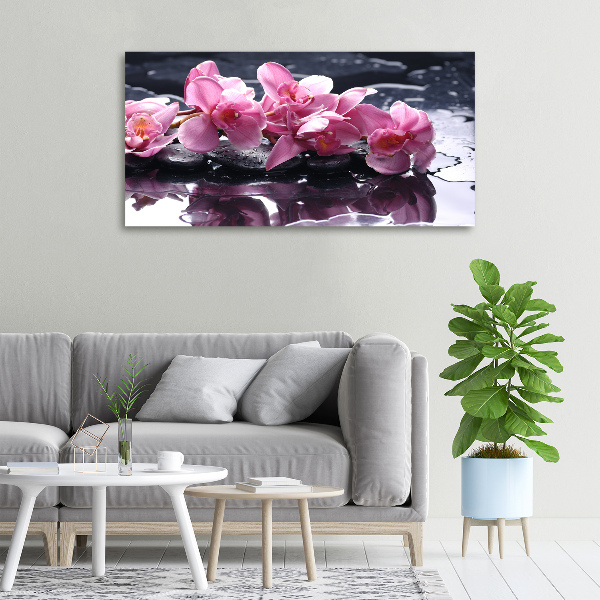 Fotocuadro en lienzo de alta calidad horizontal Orquídea rosa