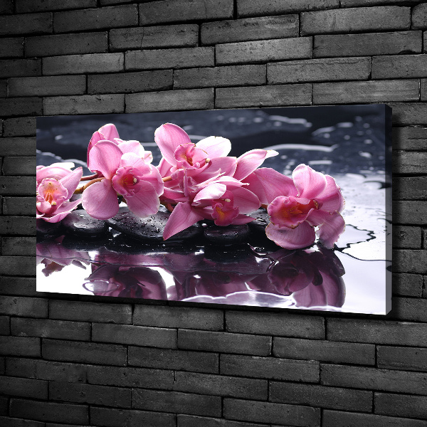 Fotocuadro en lienzo de alta calidad horizontal Orquídea rosa