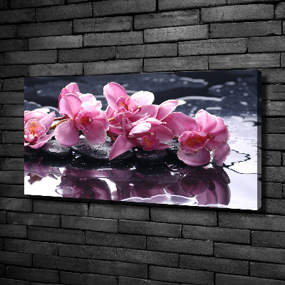 Fotocuadro en lienzo de alta calidad horizontal Orquídea rosa