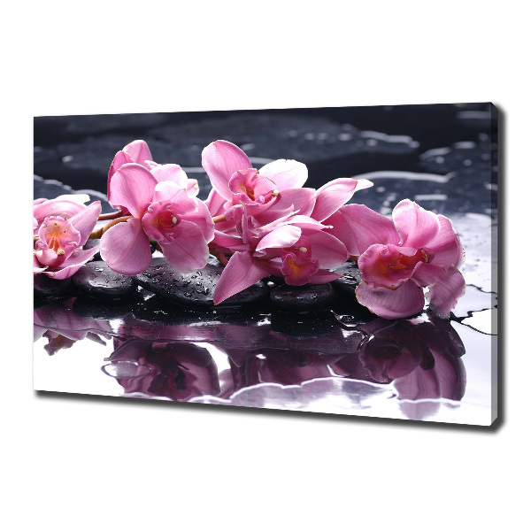 Fotocuadro en lienzo de alta calidad horizontal Orquídea rosa