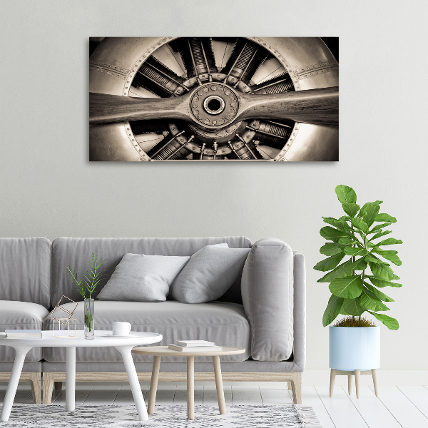 Cuadro canvas con impresión uv duradera horizontal motor de avión