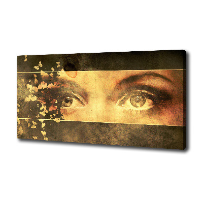 Cuadro canvas con impresión uv duradera horizontal Ojos y mariposas
