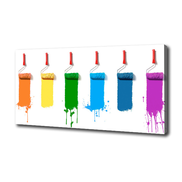Cuadro canvas moderno de gran formato horizontal Rodillos de pintura