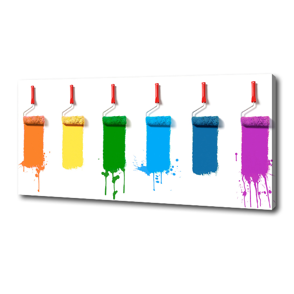 Cuadro canvas moderno de gran formato horizontal Rodillos de pintura