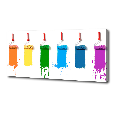 Cuadro canvas moderno de gran formato horizontal Rodillos de pintura