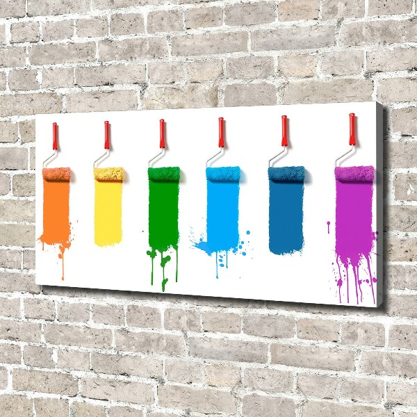 Cuadro canvas moderno de gran formato horizontal Rodillos de pintura