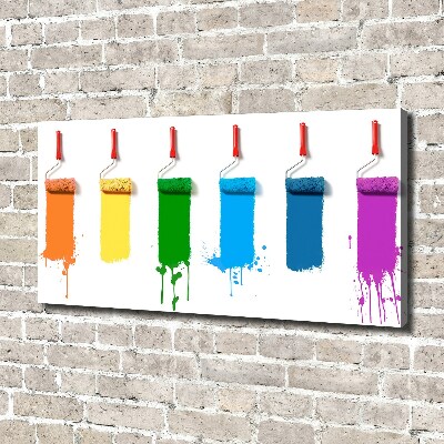 Cuadro canvas moderno de gran formato horizontal Rodillos de pintura