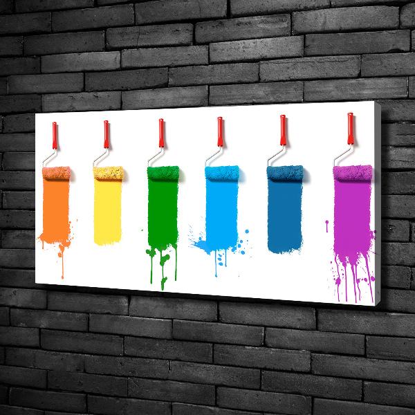 Cuadro canvas moderno de gran formato horizontal Rodillos de pintura