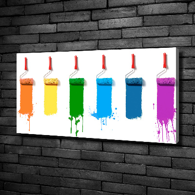 Cuadro canvas moderno de gran formato horizontal Rodillos de pintura