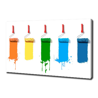 Cuadro canvas moderno de gran formato horizontal Rodillos de pintura