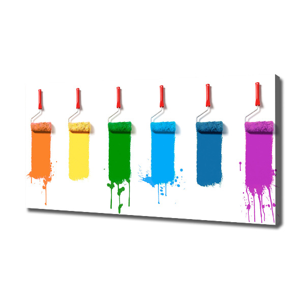 Cuadro canvas moderno de gran formato horizontal Rodillos de pintura
