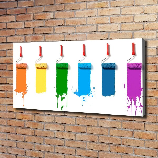 Cuadro canvas moderno de gran formato horizontal Rodillos de pintura