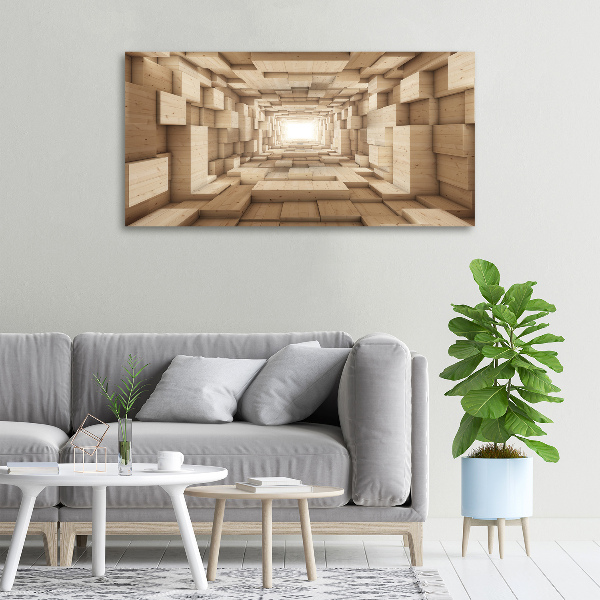 Fotocuadro en lienzo de alta calidad horizontal Túnel de madera