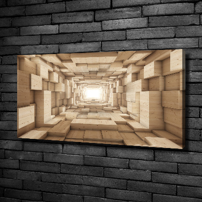 Fotocuadro en lienzo de alta calidad horizontal Túnel de madera