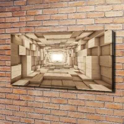 Fotocuadro en lienzo de alta calidad horizontal Túnel de madera