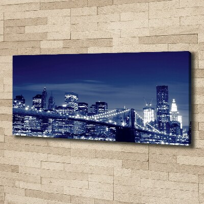Cuadro canvas con impresión uv duradera horizontal Nueva York de noche