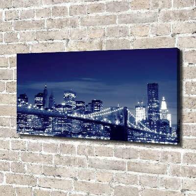 Cuadro canvas con impresión uv duradera horizontal Nueva York de noche