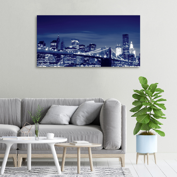 Cuadro canvas con impresión uv duradera horizontal Nueva York de noche
