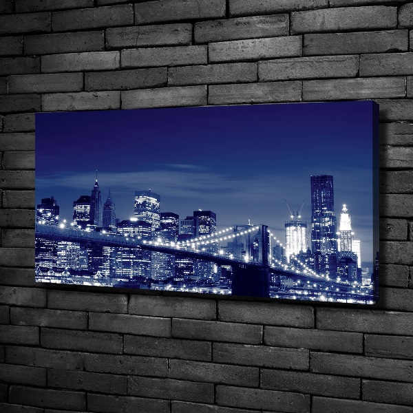 Cuadro canvas con impresión uv duradera horizontal Nueva York de noche